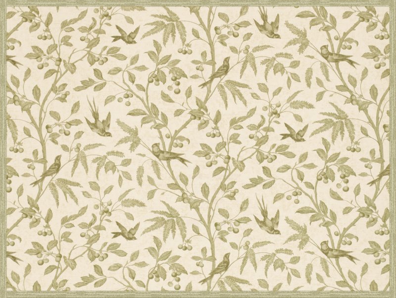 Beige Zweige und Vögel - Tischsets | Platzsets aus Premium-Vinyl 40 x 30 cm - 4 Stück