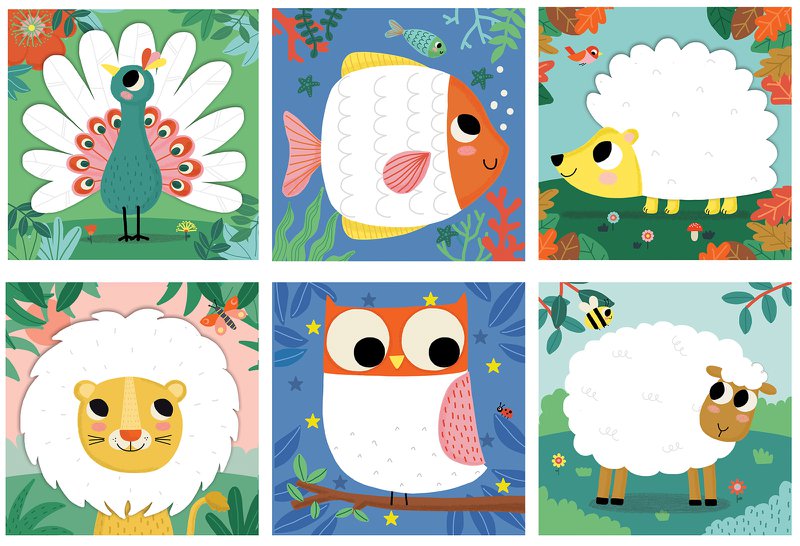 Dipinto con le dita "Animali colorati"