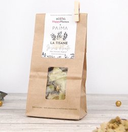 Herbal tea for sensitive skin, made with natural ingredients including dried leaves and flowers.
