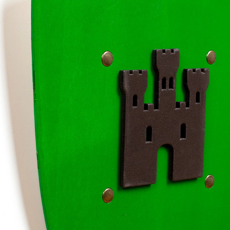 SHIELD KAMELOT S GREEN WITH CASTLE - ST658