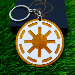 Tornari in legno di Star Wars - Anelli di chiave in legno tagliate a mano dipinti a mano - Mandaloriano, Jedi, Empire, Rebel, Republic, First Order - Gift Geek per i fan