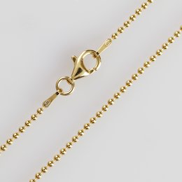 "Catena di perline" in argento sterling 925 da 1,5 mm, placcato oro