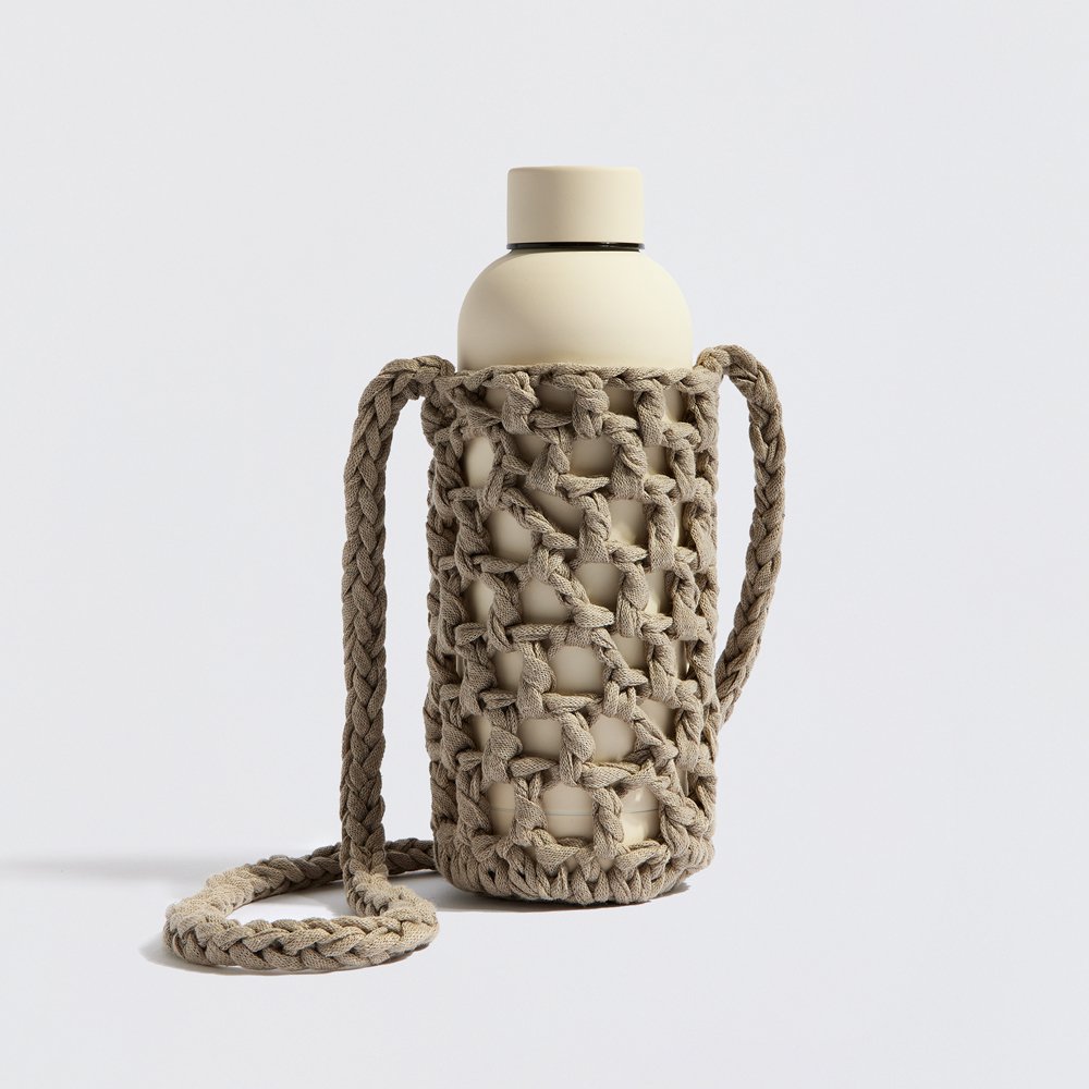 “Athena” håndlavet crossbody flaskeholder lavendel