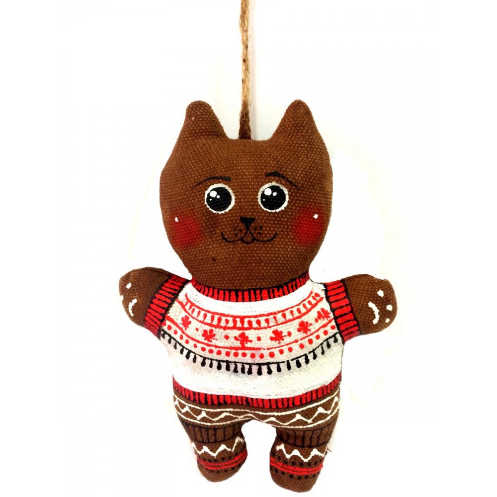 Kitty in a sweater with snowflakes