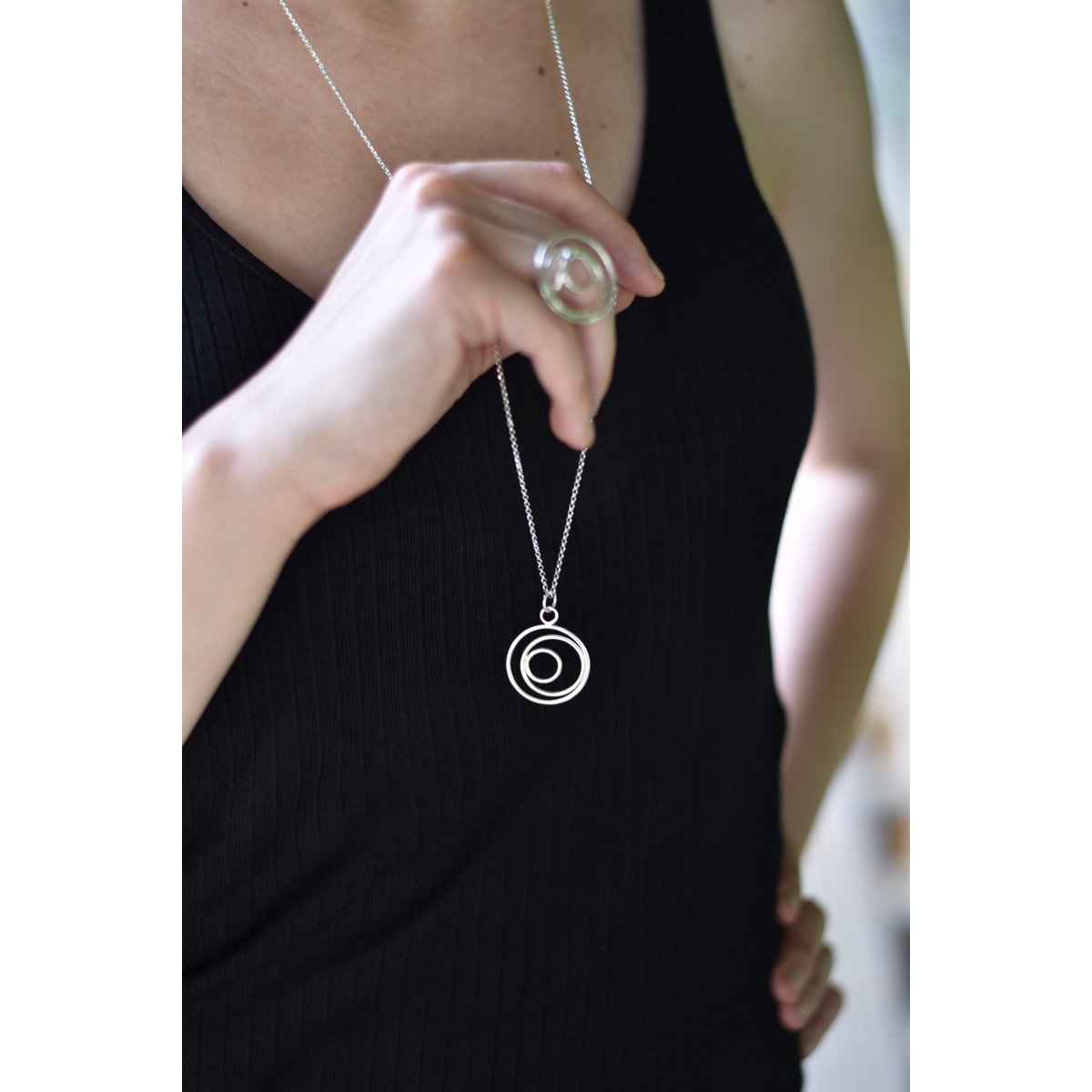 "Three faces of the moon" pendant in silver