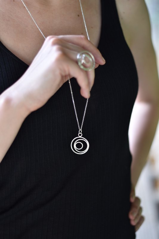 "Three faces of the moon" pendant in silver