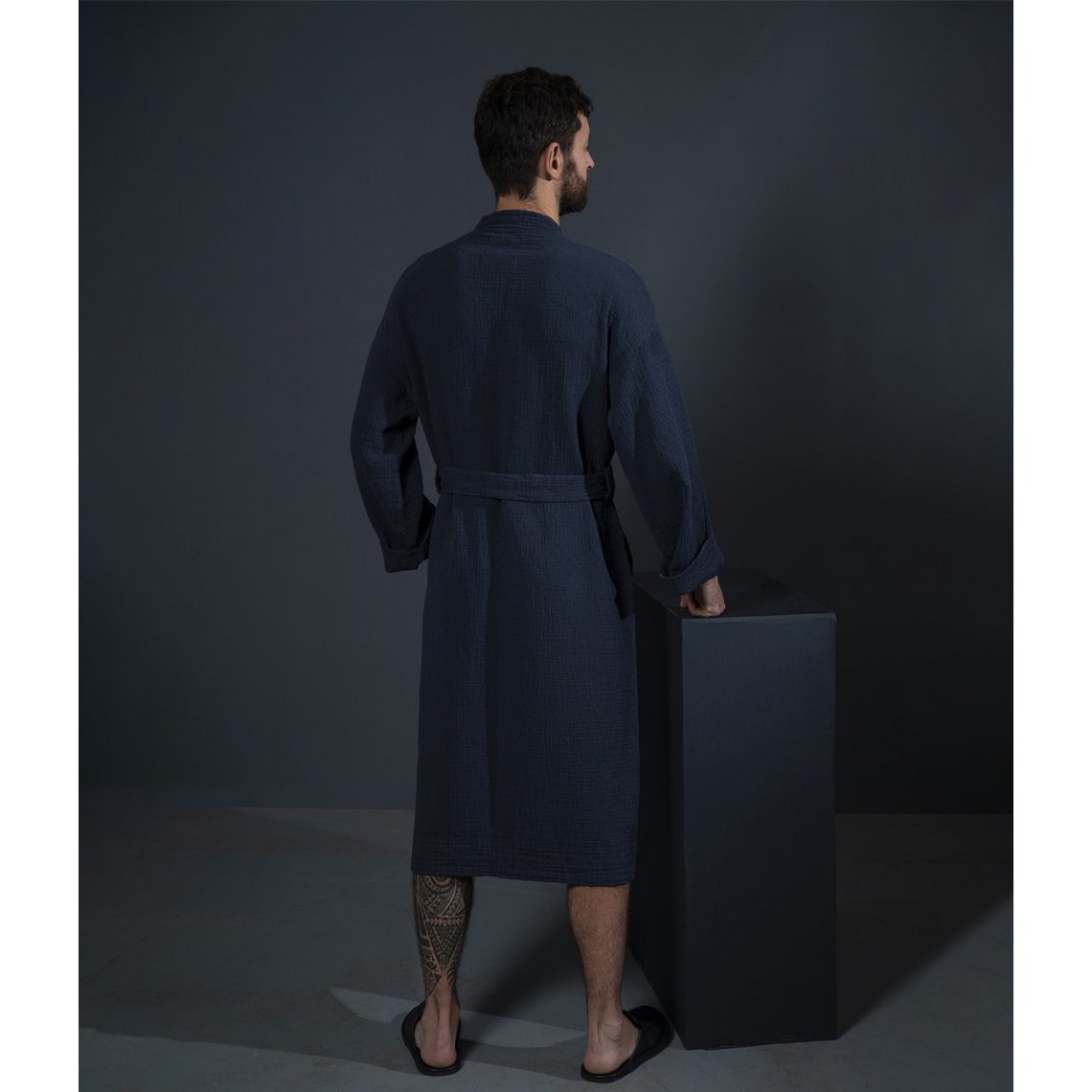 Men's bathrobe Orion Solid Anthracite
