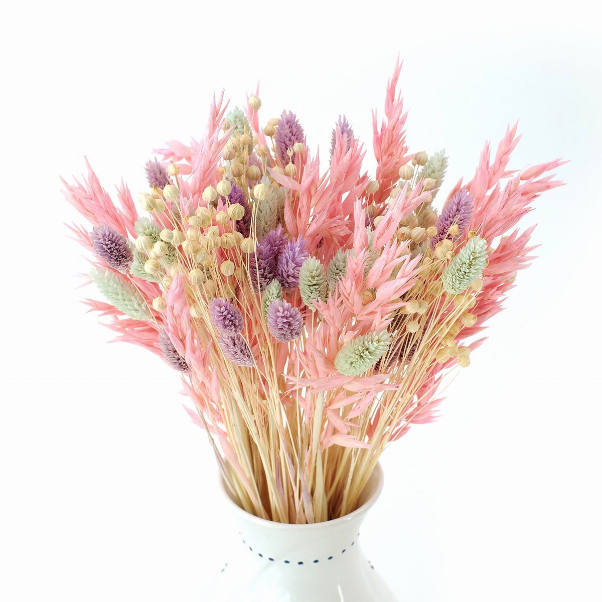 Sæt med tørrede blomster Farverigt - hør, havre, phalaris