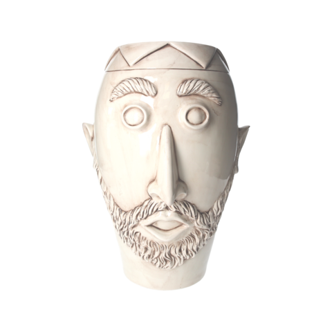 Antique man head vase Made in Italy h 38 x Ø 30 cm