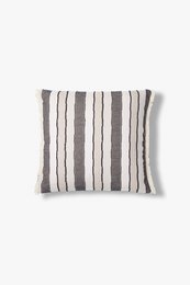  Organic cotton jacquard striped decorative cushion cover in a neutral color palette, measuring 50x50 cm.