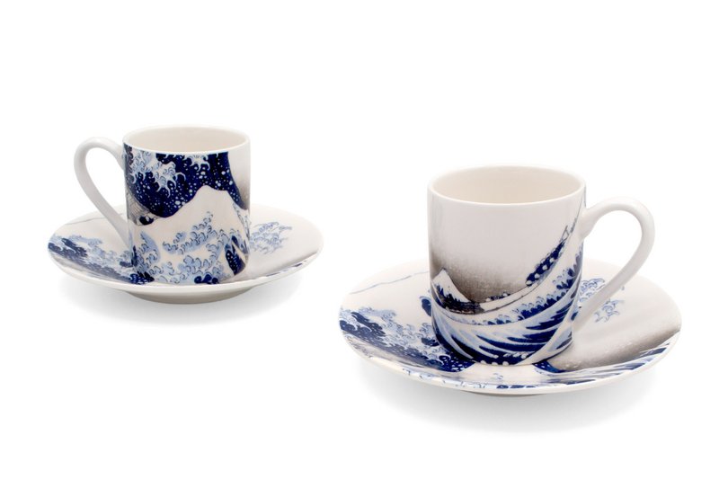 Espresso set, The Great Wave, Hokusai