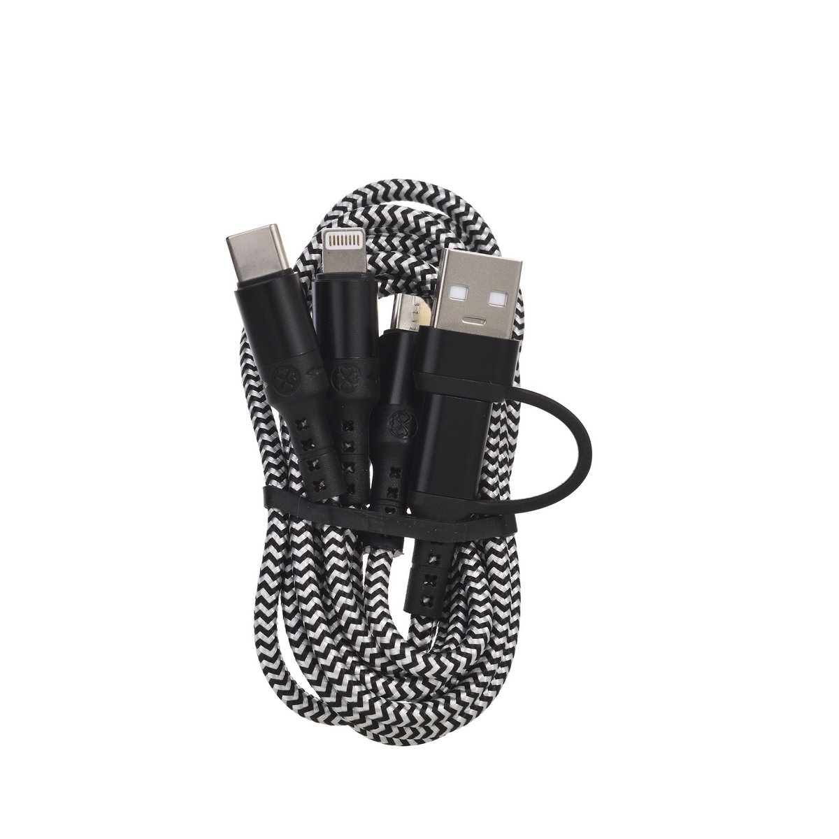 3-in-1-Kabel mit iPhone- und Smartphone-Anschlüssen