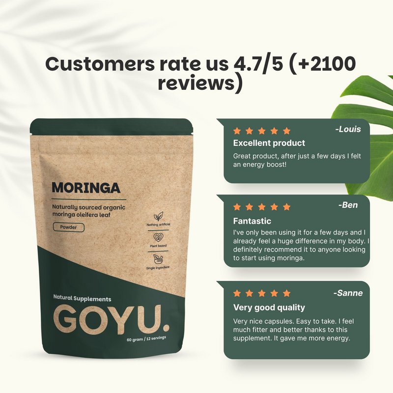 Moringa pulver økologisk - 60 gram