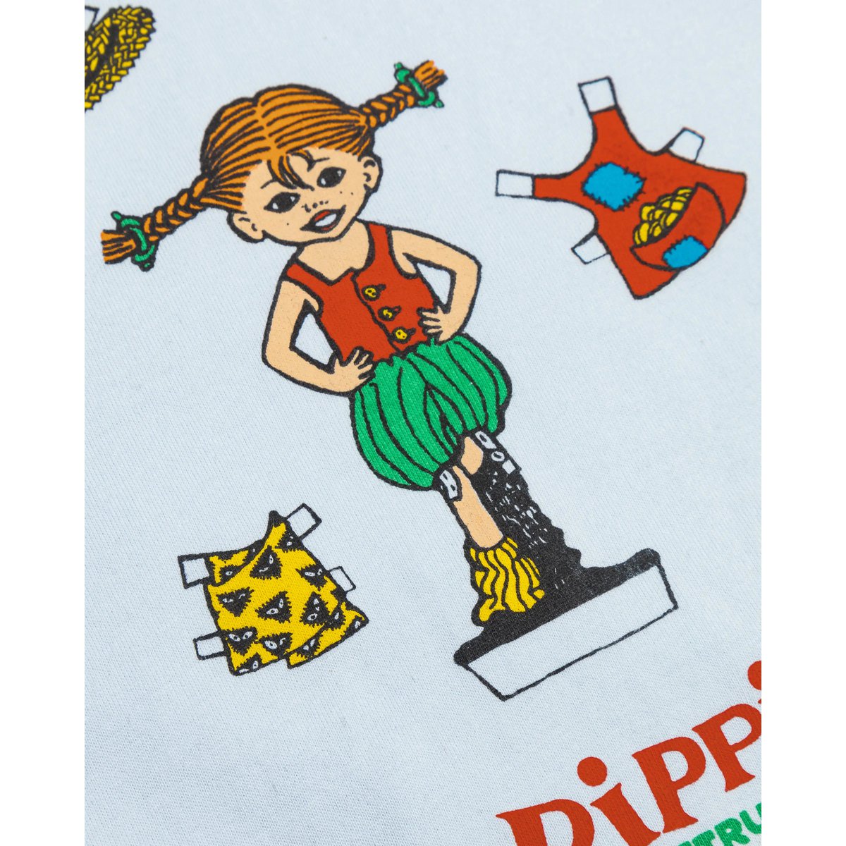 koaa – Pippi Langstrømpe “Kunterbunt” – T-shirt blå/grøn/gul