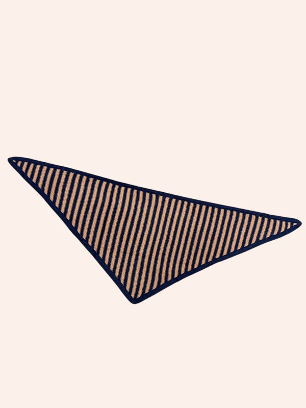 Foulard triangle rayé 100% laine mérinos