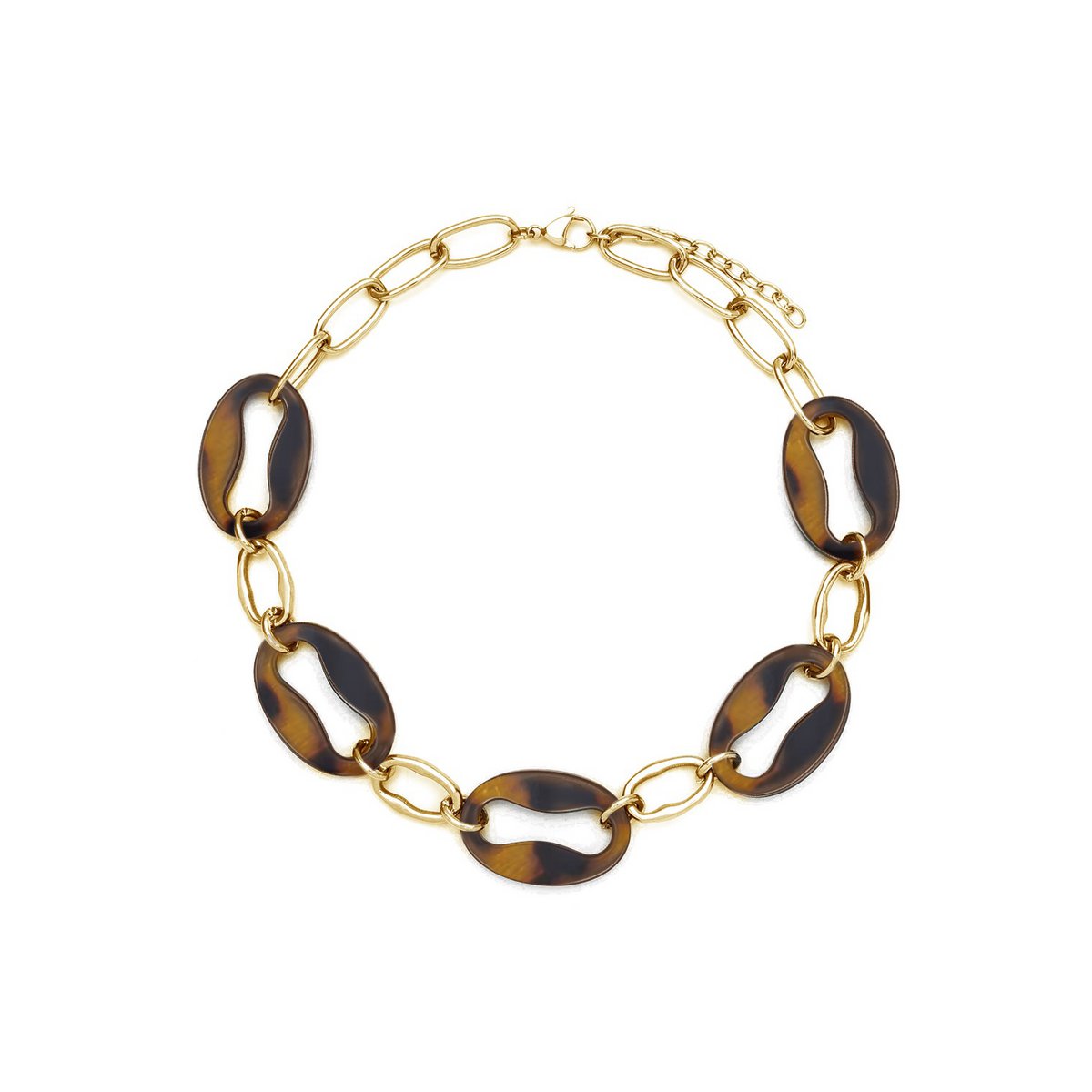 Elegante collar de acetato y refinadas cadenas VERSAILLES