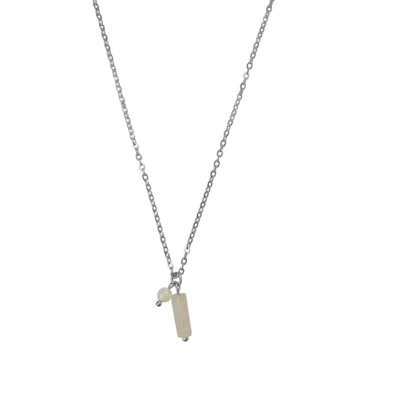Halskæde Rose Quartz & Moonstone - Sølv