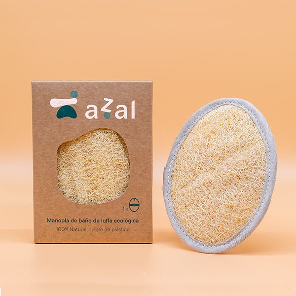 Luffa Körperpeelinghandschuh mit Griff. Azal.