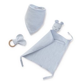SET DOUDOU + BANDANA + Bijtring - MOD. OSO - BLAUW/GRIJS