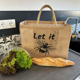 Domelo jute bag shopping bag. Jute shopper bag. Large water-repellent shopping basket/beach bag. Bathing bag XXL/shopping bag gifts for women.