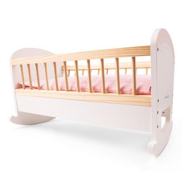 Wooden Doll Bed - Includes Duvet and Pillow