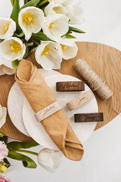 Monogrammed Ash Wood Napkin Ring, Stylish Oval Table Accessory, Perfect Custom Wedding or Holiday Gift, Wedding Favor, Christmas Party Decor