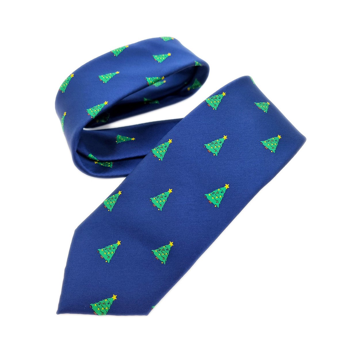 Tie - Blue with xmas trees