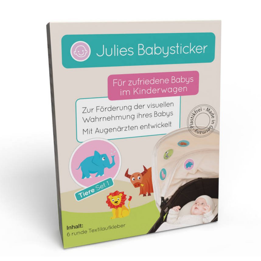 Cute animals 1. Sticker set made of high quality acetate silk. For babies