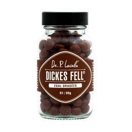 Thick, dark chocolate-coated dragées with a rich, indulgent flavor.