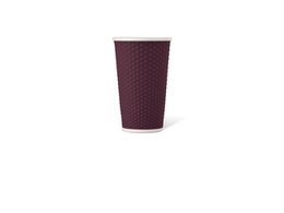 Beker porselein LAP 450ml met silic. grip honingraat Beed Red