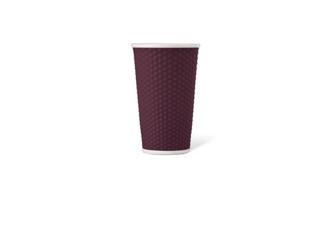 Porcelain cup LAP 450ml with silicon. grip honeycomb Beed Red