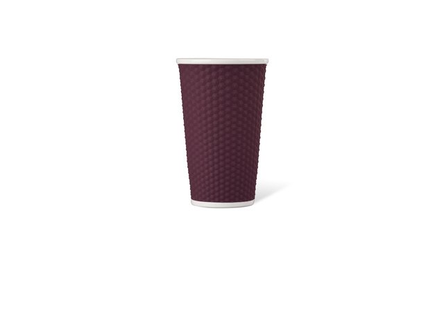 Beker porselein LAP 450ml met silic. grip honingraat Beed Red