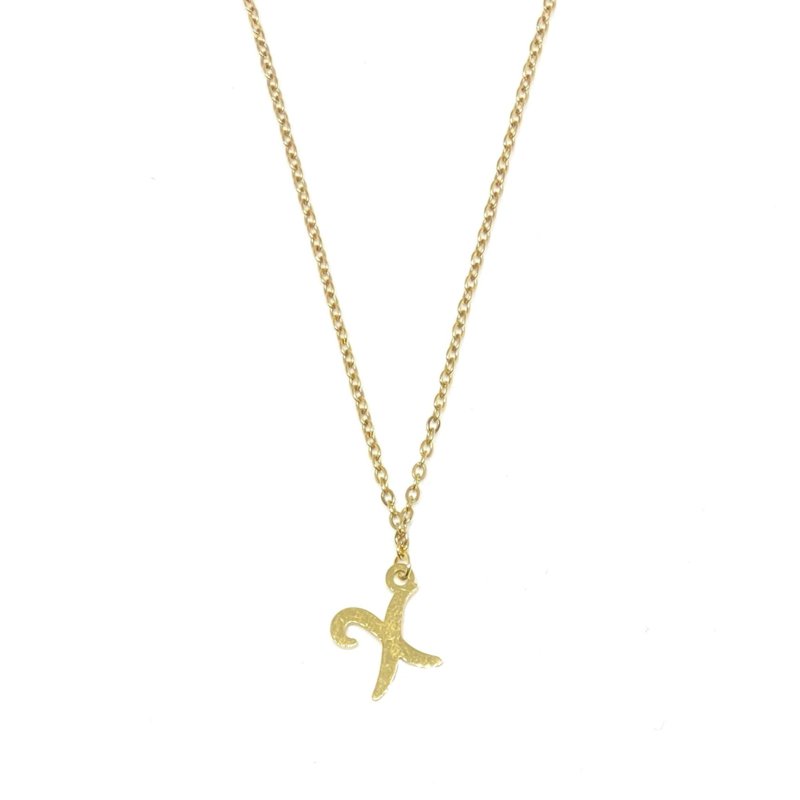 Letter ketting met initiaal - initiaal X - goud