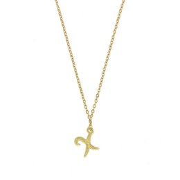 Lettera ketting met iniziaal - initiaal X - goud