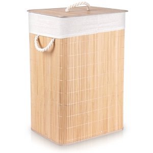 Laundry basket bamboo with 2 Sections 70l