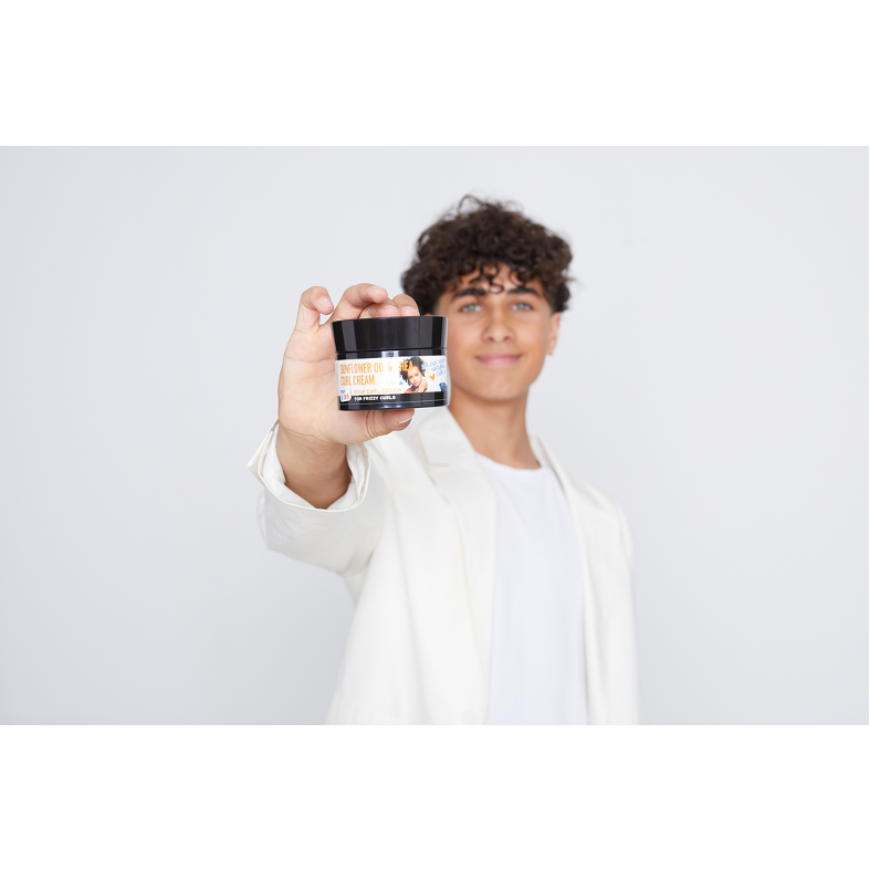 Huile de tournesol et Shea Curl Cream pour cheveux ondulés et bouclés