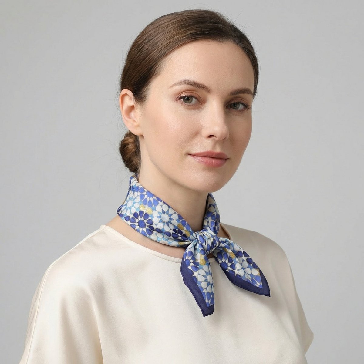 Blue Neck Scarf 100% Silk DalAhorra