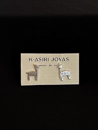 KASIRI 950 Silver Handmade Earrings - Llama