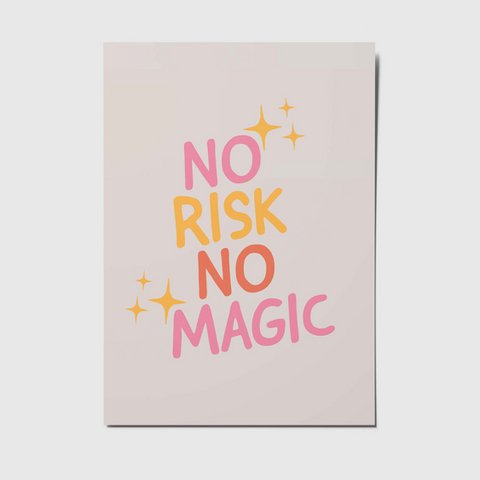 No risk no magic - A6 Postkarte