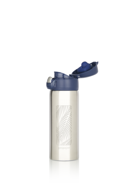 Gaspajoe rustfrit stål isolerede krus, TRENDY model 350ml - indgraveret Waves and Palm Trees