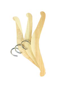 Doll hangers made of wood, 3 pieces