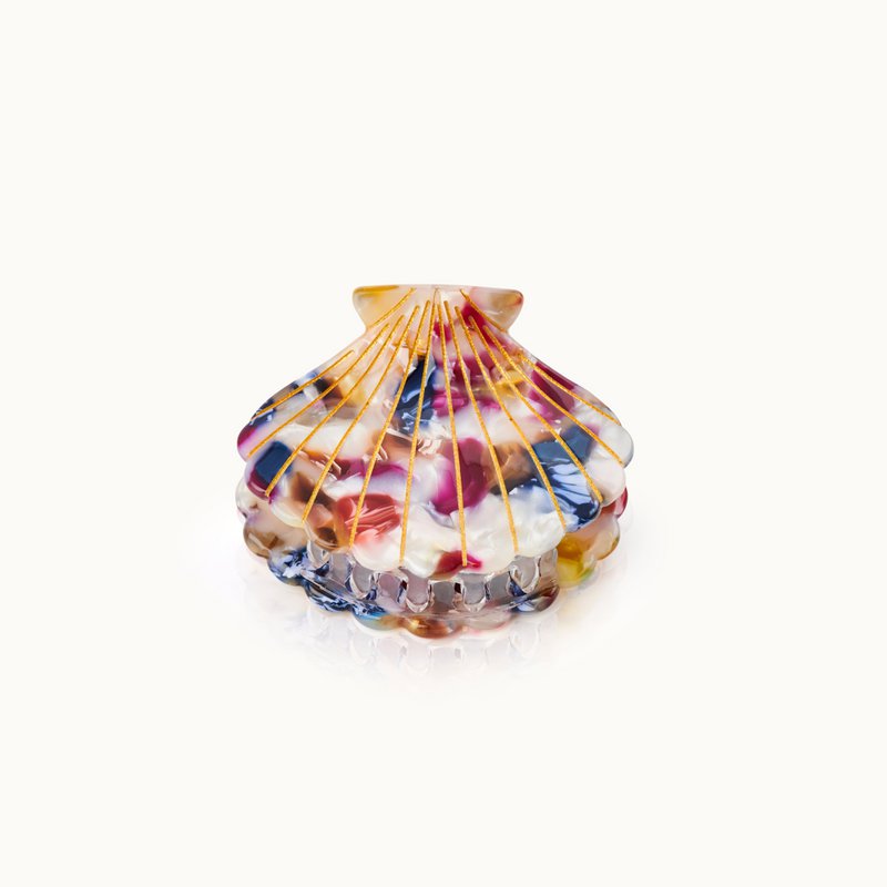 Hair clip shell shape amber