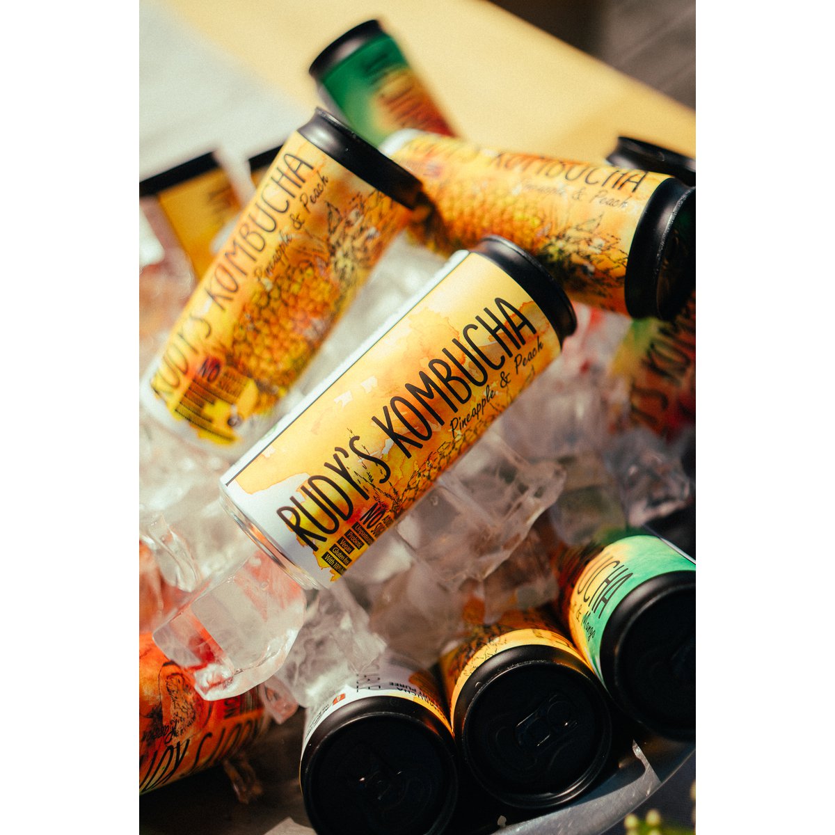 Rudys Raw Ananas & Peach Kombucha (24x330ml)
