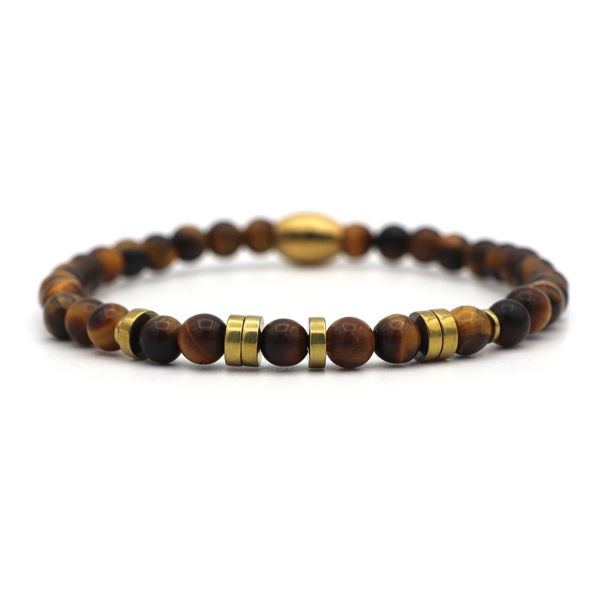 Morse code armband papa hematiet goud