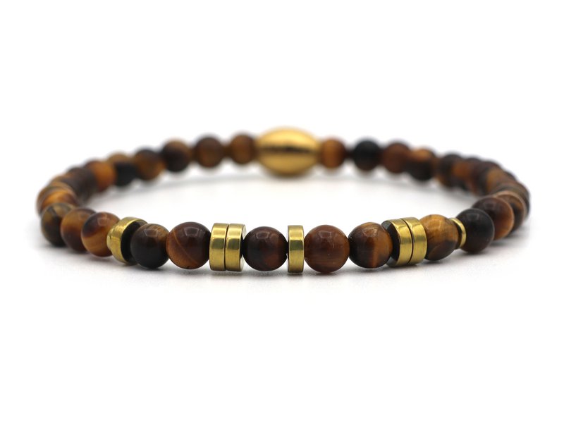 Morse code armband papa hematiet goud