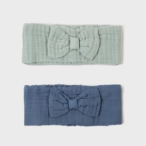 OrganicEra Organic Muslin Head Band - 2 pcs, Aqua & Indigo