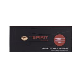 SOSL Coffret de 3 Couteaux - Couteau du Chef, à Emincer, d'Office, Acier Inoxydable et Bois de Bambou, Marron
