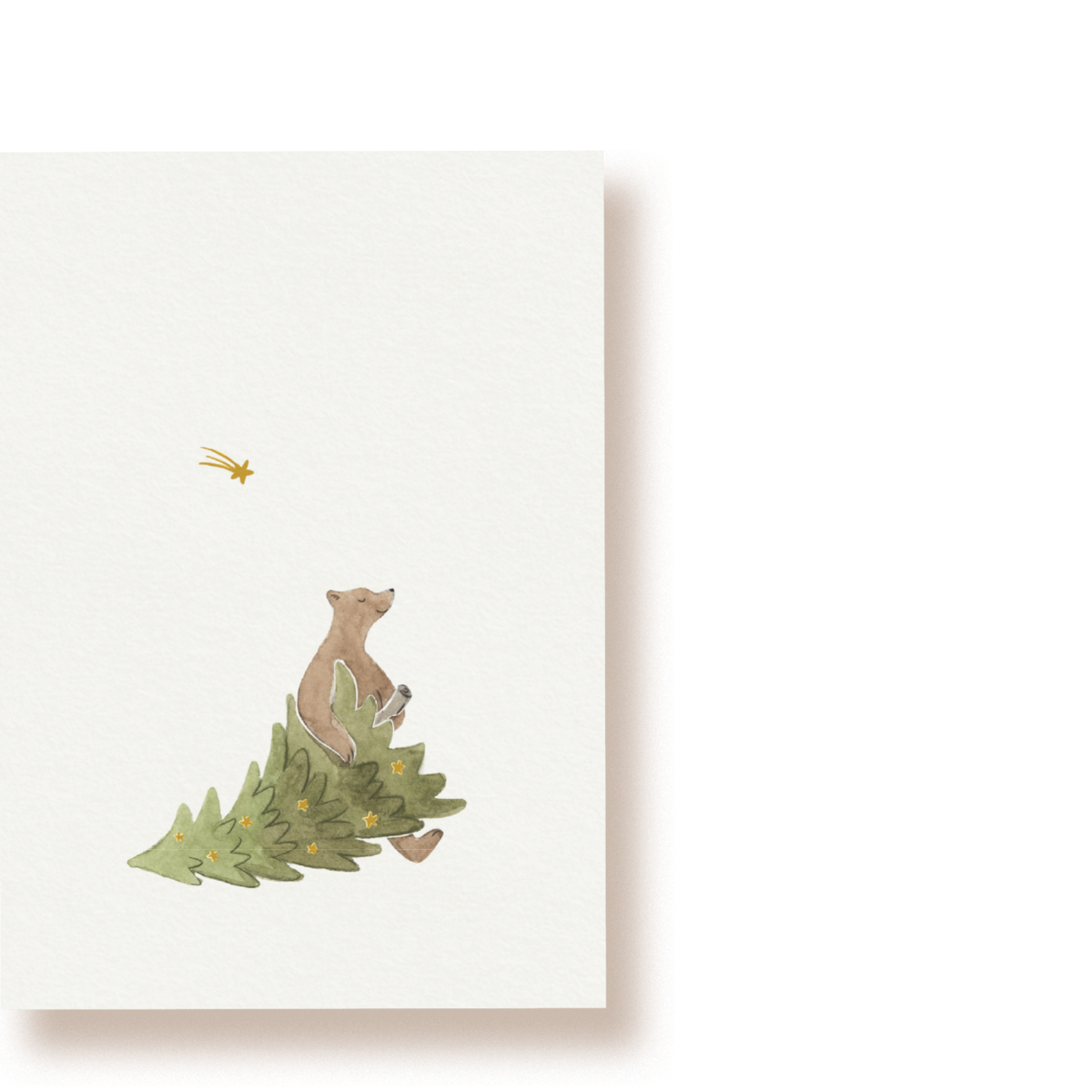 Beer met kerstboom | ansichtkaart