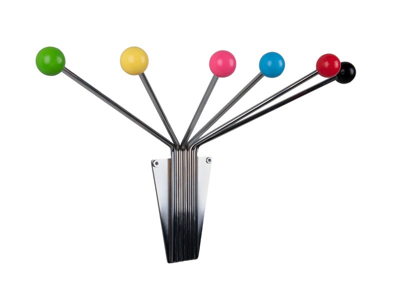 Hoedenrek Neptune Chroom met Gekleurde Ballen Groot