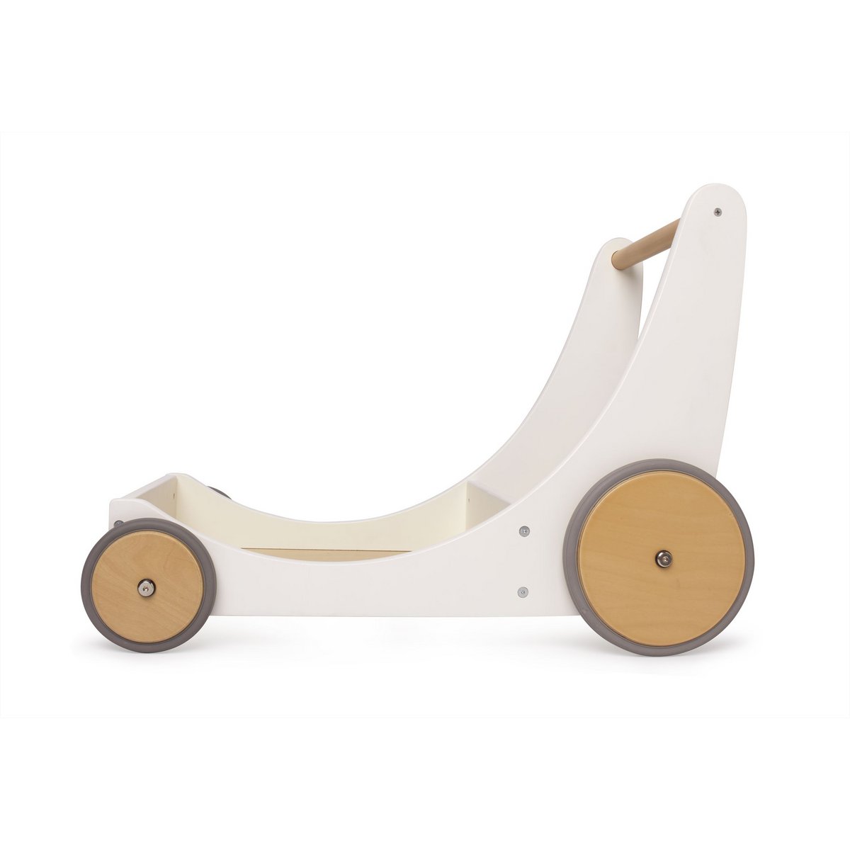 Kinderfeets 2-in-1 wooden storage cart & walker - White
